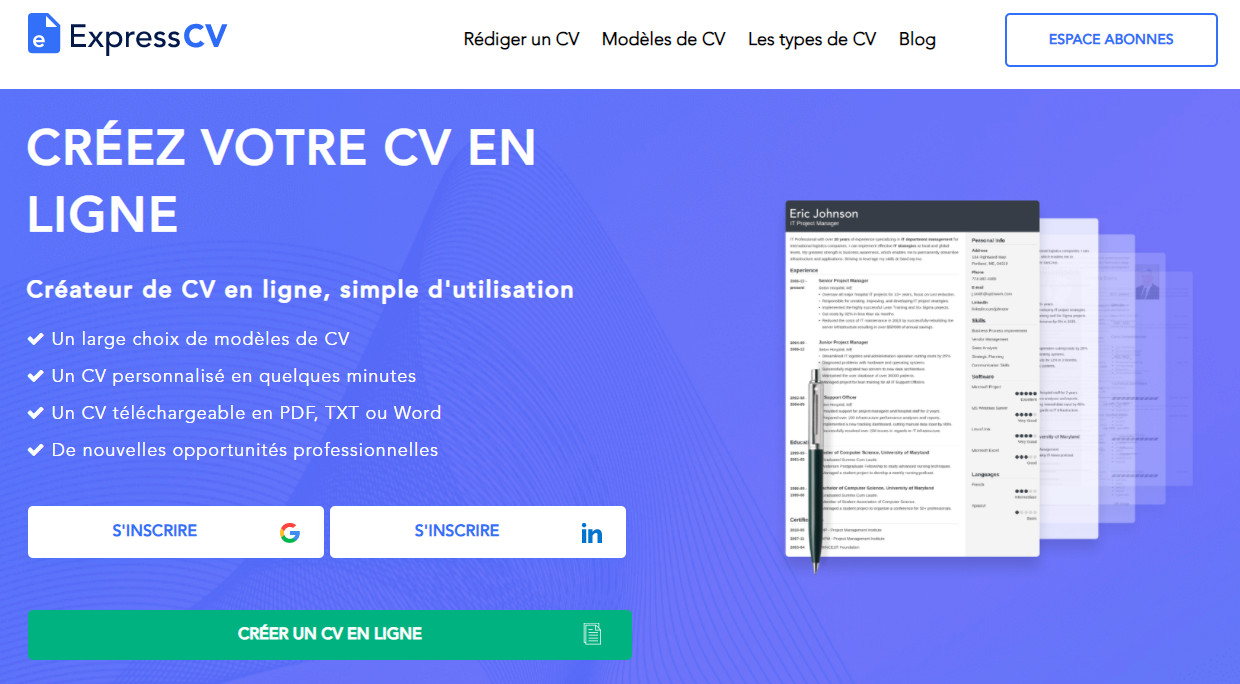 Les Outils Gratuits Pour Créer Un CV En Ligne : Notre Sélection - Lynx RH